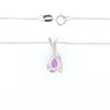 Amethyst Pear Ribbon Necklace