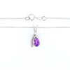 Amethyst Pear Ribbon Necklace