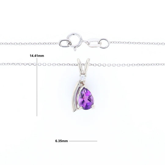 Amethyst Pear Ribbon Necklace