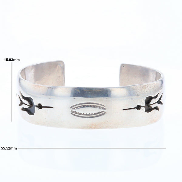 Native Silver Bird Cuff Bracelet