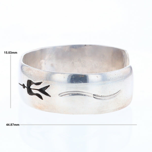 Native Silver Bird Cuff Bracelet