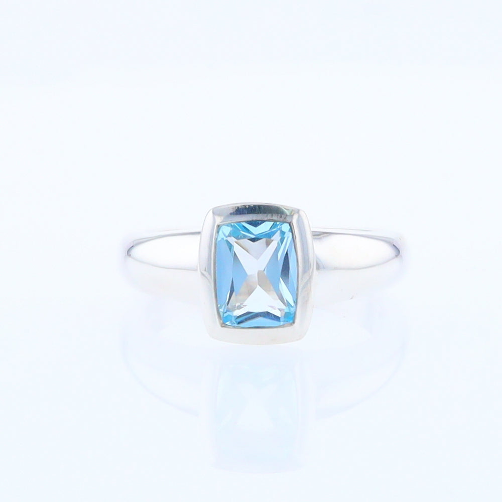 Bezel Blue Topaz Ring