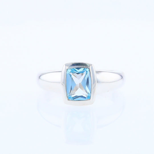 Bezel Blue Topaz Ring