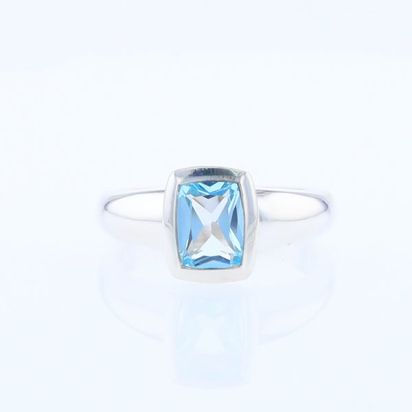 Bezel Blue Topaz Ring