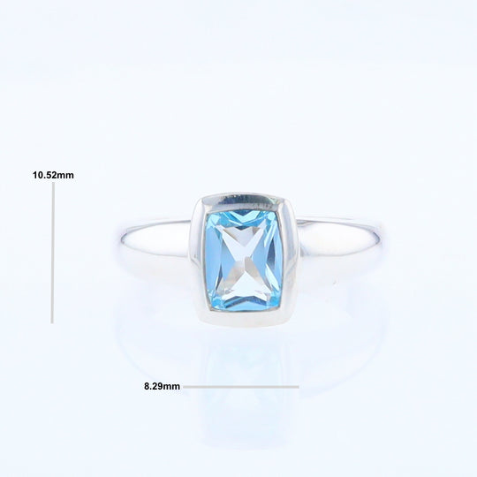 Bezel Blue Topaz Ring