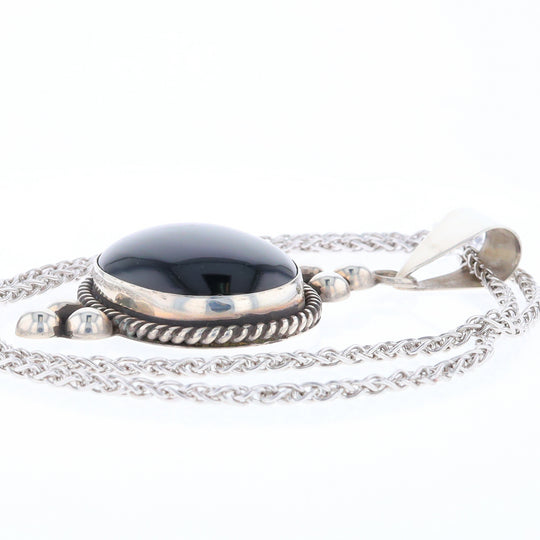 Bezel Set Onyx Beaded Pendant