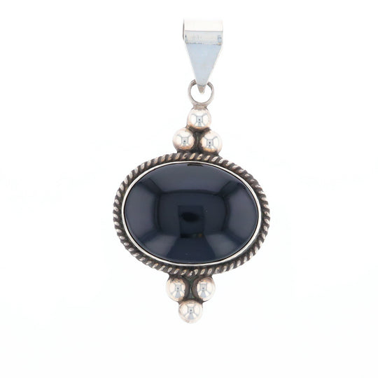 Bezel Set Onyx Beaded Pendant