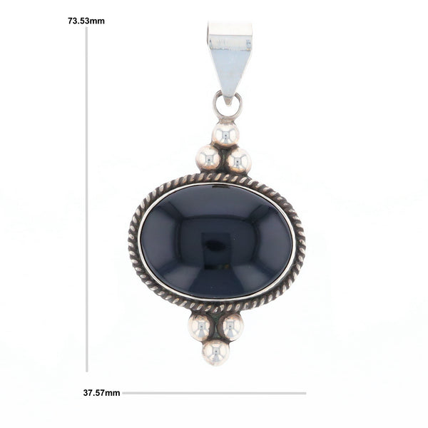 Bezel Set Onyx Beaded Pendant