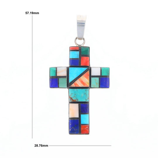 Multi-Stone Mosaic Cross