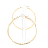 Textured Hollow Diamond Cut Hoop Earrings