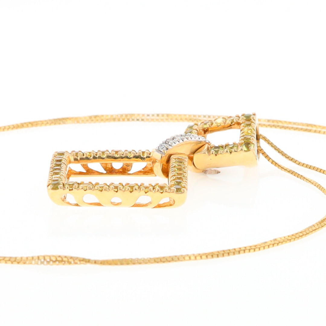 Yellow Sapphire Double Square Necklace