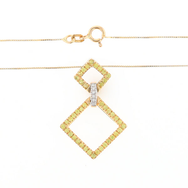 Yellow Sapphire Double Square Necklace