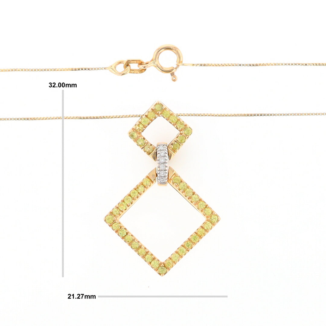 Yellow Sapphire Double Square Necklace