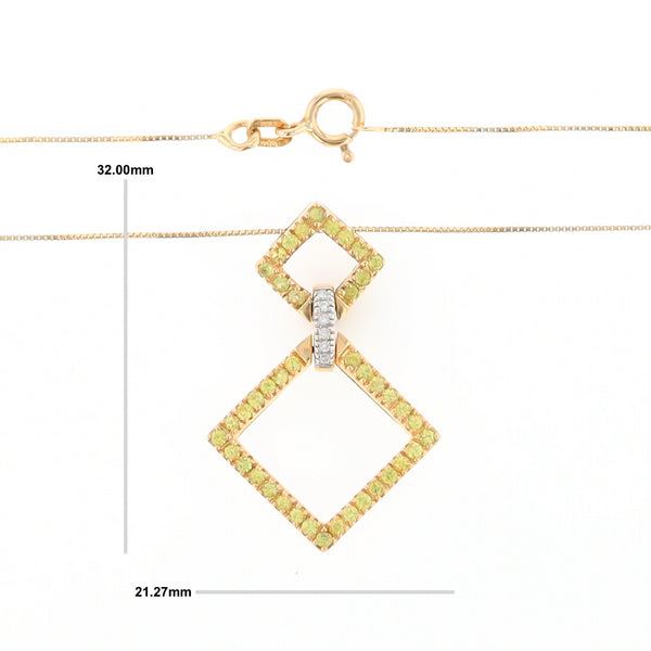 Yellow Sapphire Double Square Necklace