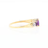 Three stone ring with amethyst