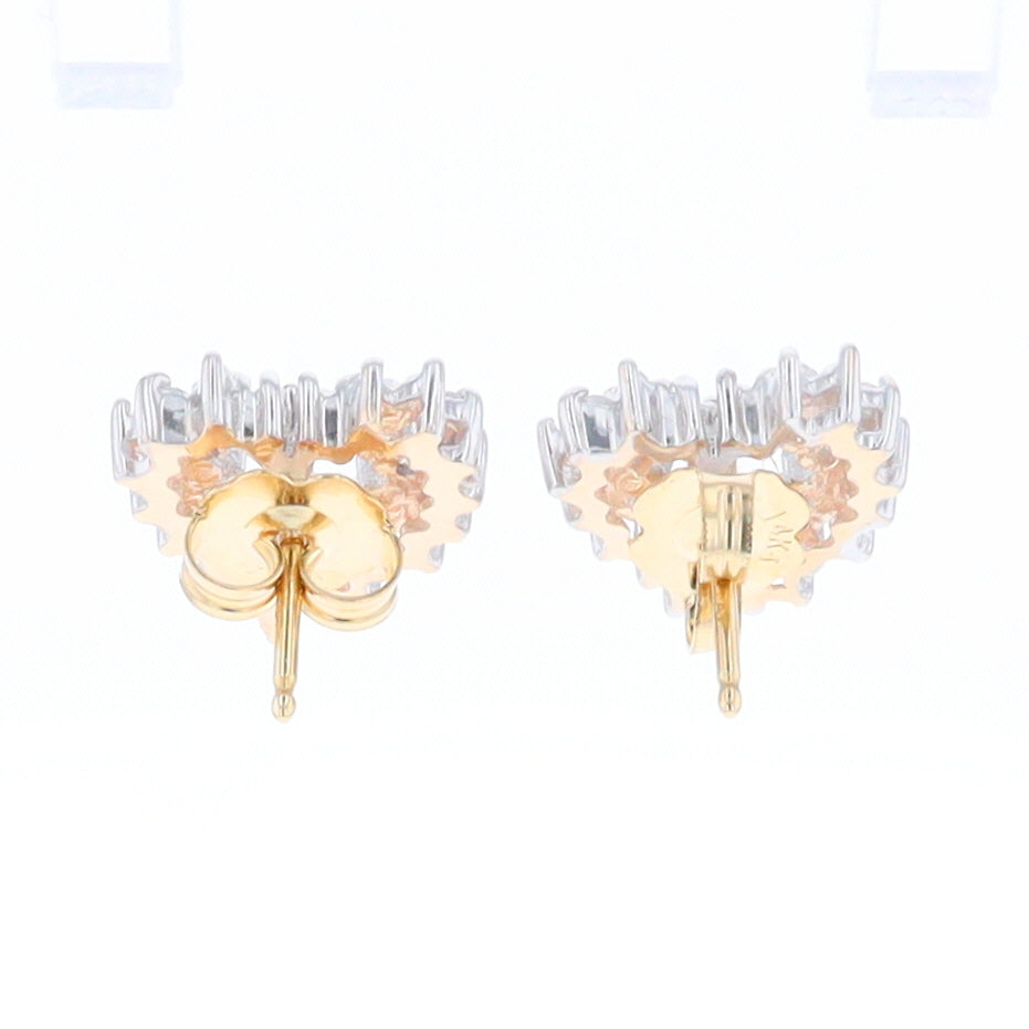 Diamond Heart Stud Earrings