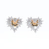 Diamond Heart Stud Earrings