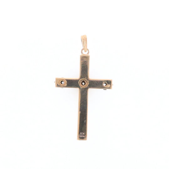 Vintage Incised Diamond Cross Pendant