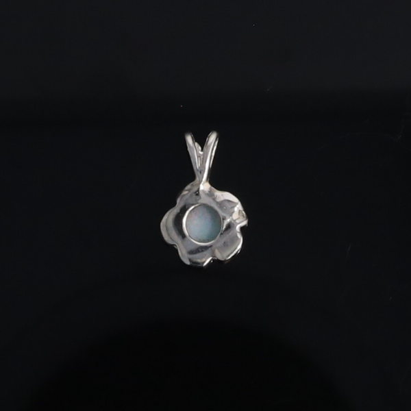 White Opal Flower Pendant