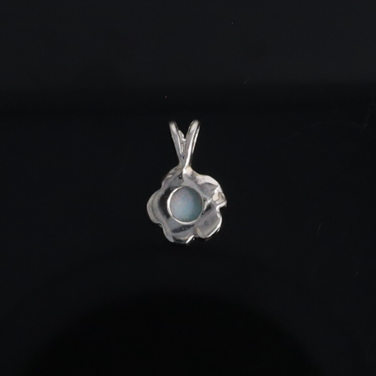 White Opal Flower Pendant