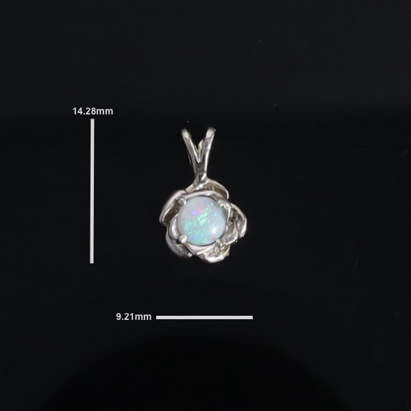 White Opal Flower Pendant