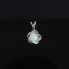 White Opal Flower Pendant