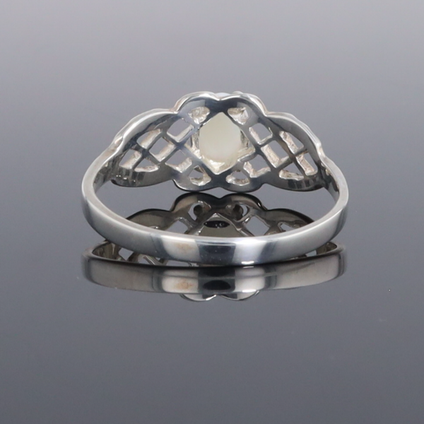 Silver Filigree Opal Ring