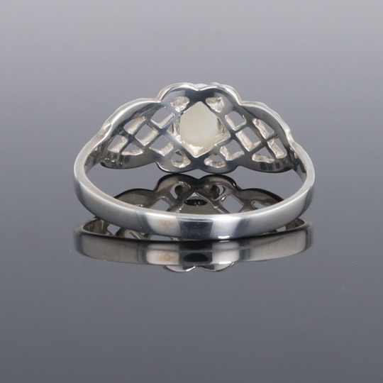 Silver Filigree Opal Ring