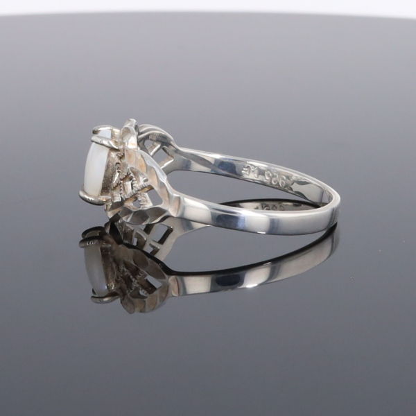 Silver Filigree Opal Ring