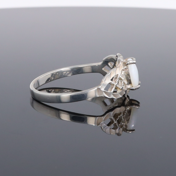 Silver Filigree Opal Ring