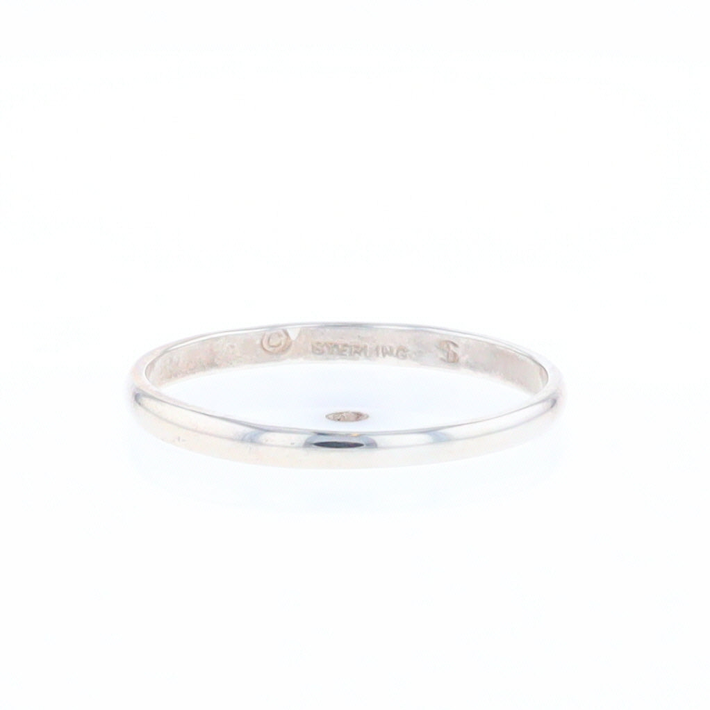 Men's Flat Silver Wedding Band