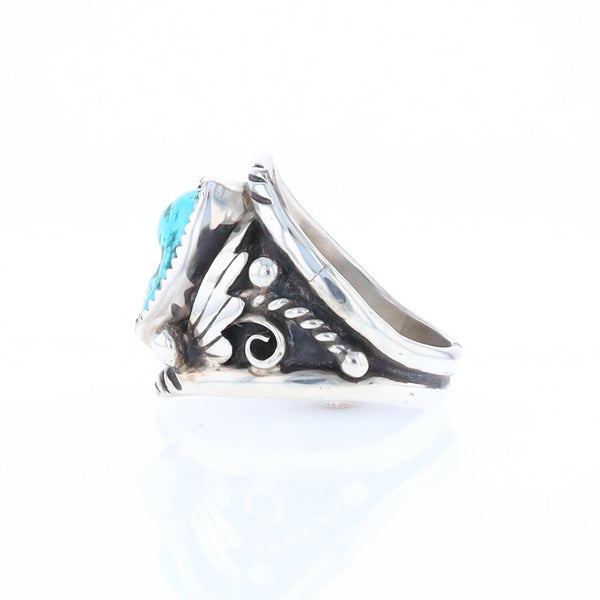 Navajo Turquoise and Feather Design Ring