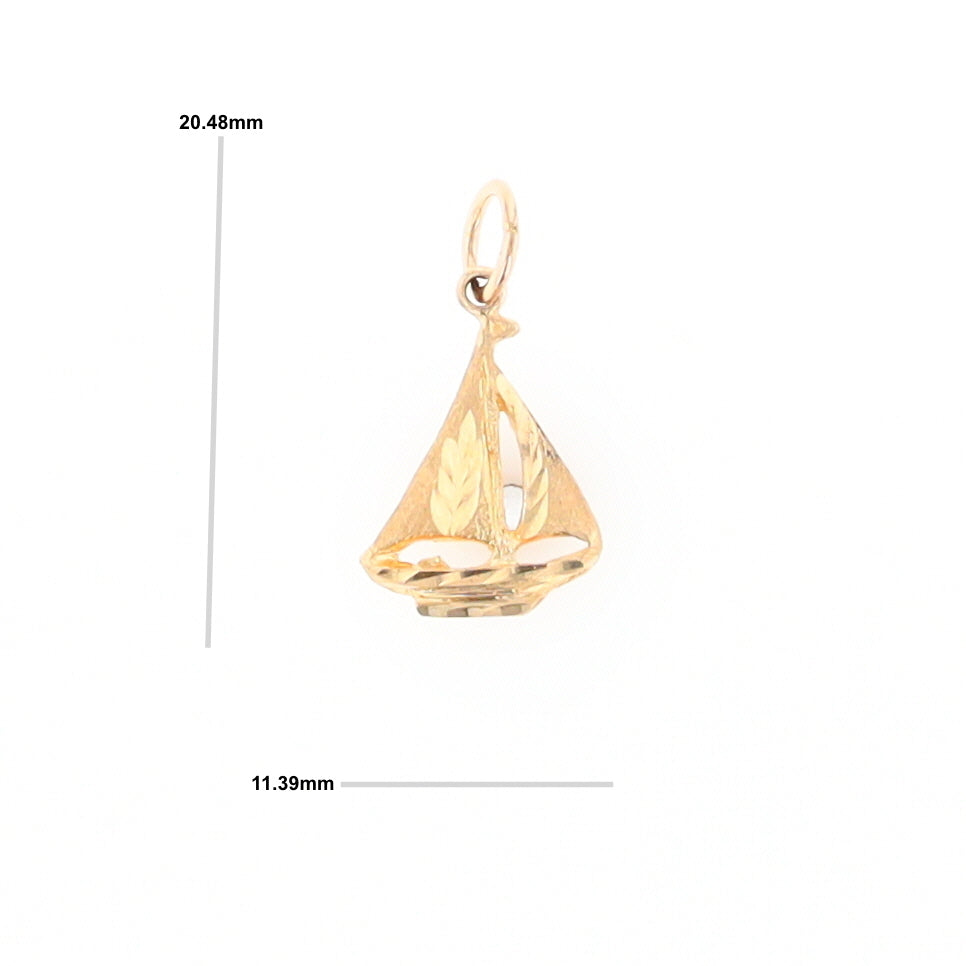 Yellow Gold Sailboat Pendant