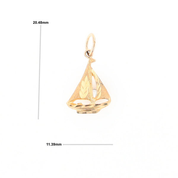 Yellow Gold Sailboat Pendant