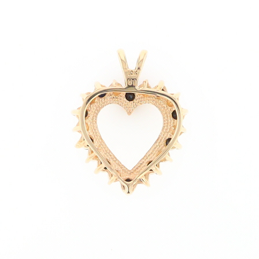 Open Heart Sapphire & Diamond Pendant