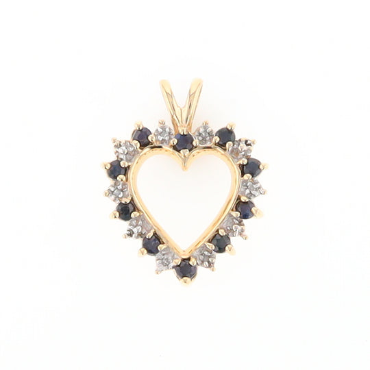 Open Heart Sapphire & Diamond Pendant