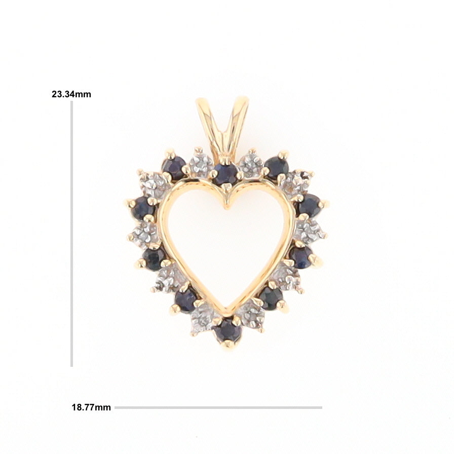 Open Heart Sapphire & Diamond Pendant