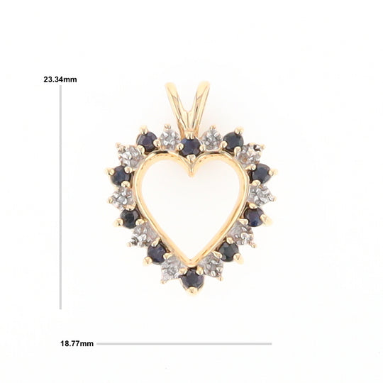 Open Heart Sapphire & Diamond Pendant