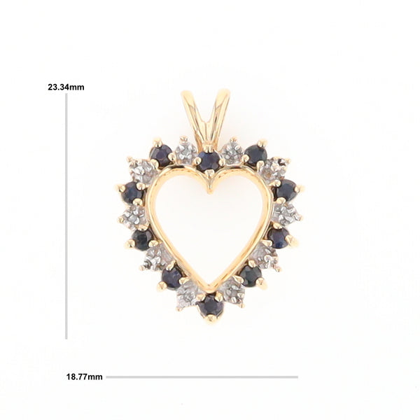 Open Heart Sapphire & Diamond Pendant