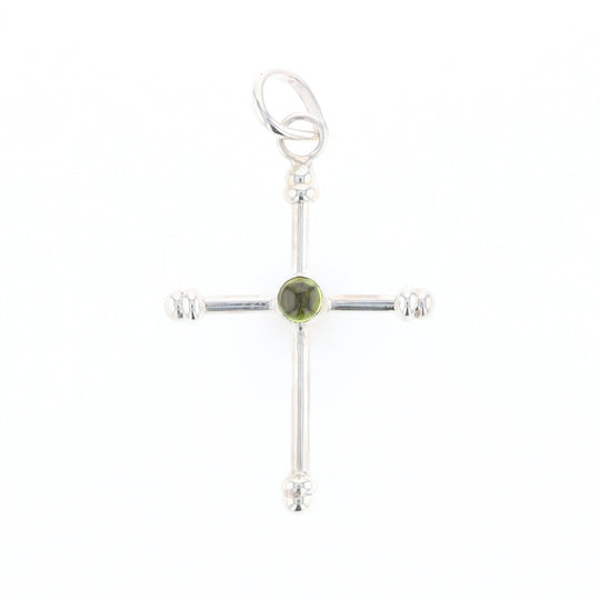 Silver Peridot Cross