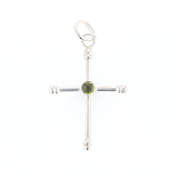 Silver Peridot Cross