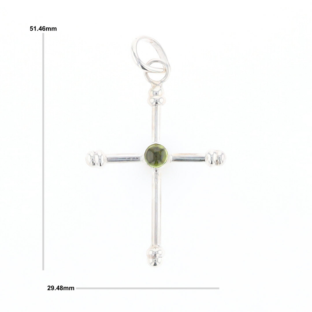 Silver Peridot Cross