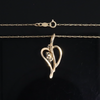 Round Opal & Diamond Heart Necklace