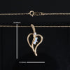 Round Opal & Diamond Heart Necklace