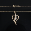 Round Opal & Diamond Heart Necklace