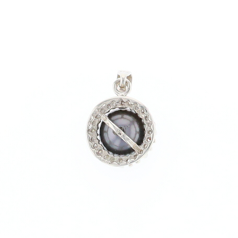 Gray Pearl Halo Pendant