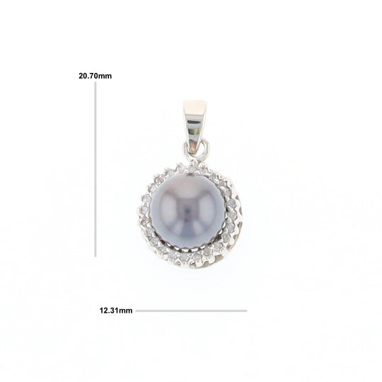 Gray Pearl Halo Pendant