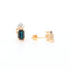 Rectangle Blue Sapphire Stud Earrings