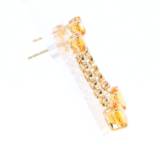 Citrine and Diamond Dangle Drop Earrings