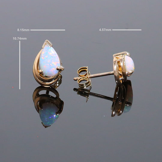 Pear-Shaped Opal Stud Earrings